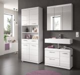 Badm�bel Set 3-teilig Shawn in wei� Hochglanz Badkombination 169 x 191 cm