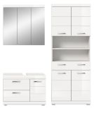 Badm�bel Set 3-teilig Shawn in wei� Hochglanz Badkombination 169 x 191 cm