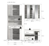 Badm�bel Set 3-teilig Shawn in wei� Hochglanz Badkombination 169 x 191 cm