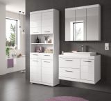 Badm�bel Set 4-teilig Shawn in wei� Hochglanz Badkombination mit Waschbecken 169 x 191 cm