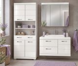 Badm�bel Set 4-teilig Shawn in wei� Hochglanz Badkombination mit Waschbecken 169 x 191 cm
