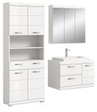 Badm�bel Set 4-teilig Shawn in wei� Hochglanz Badkombination mit Waschbecken 169 x 191 cm