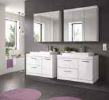 Badm�bel Set 6-teilig Shawn in wei� Hochglanz Badkombination mit Waschbecken 175 x 191 cm