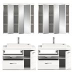 Badm�bel Set 6-teilig Shawn in wei� Hochglanz Badkombination mit Waschbecken 175 x 191 cm