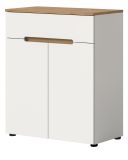 Flurkommode Cooper in wei� und Artisan Eiche Schuhschrank 80 x 94 cm, Soft-Close