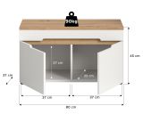 Garderobe Sitzbank Cooper in wei� und Artisan Eiche Garderobenbank 80 cm, Soft-Close