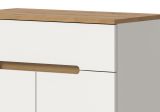 Garderobe Set 2-teilig Cooper in wei� und Artisan Eiche Schuhkommode und Spiegel, Soft-Close