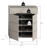 Flurkommode Cooper in Kaschmir Schuhschrank 80 x 94 cm, Soft-Close