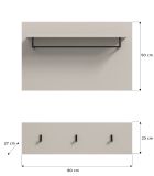 Garderobenpaneel Cooper in Kaschmir Set 2-teilig 80 cm