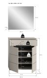 Garderobe Set 2-teilig Cooper in Kaschmir Schuhkommode und Spiegel, Soft-Close