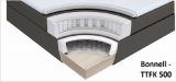 Boxspringbett Isabelle 200 x 200 cm Leder Optik muddy 7 Zonen Tonnentaschenfederkern Matratze