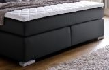 Boxspringbett Isabelle 160 x 200 cm Leder Optik schwarz Taschenfederkern Matratze
