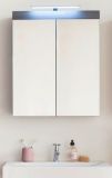 Badezimmer Spiegelschrank Adamo in grau Hochglanz 2-t�rig inklusive Beleuchtung 60 x 77 cm