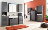 Badezimmer Spiegelschrank Adamo in grau Hochglanz 2-t�rig inklusive Beleuchtung 60 x 77 cm