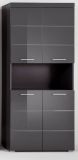 Badezimmer Hochschrank Adamo in grau Hochglanz 73 x 190 cm