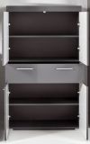 Badezimmer Midischrank Adamo in grau Hochglanz Badschrank 73 x 132 cm