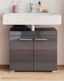 Badezimmer Waschbeckenunterschrank Adamo in grau Hochglanz Badschrank 60 x 56 cm
