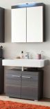 Badezimmer Waschbeckenunterschrank Adamo in grau Hochglanz Badschrank 60 x 56 cm