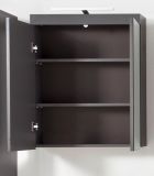 Badezimmer Spiegelschrank Adamo in grau Hochglanz Badschrank 2-t�rig 60 x 77 cm