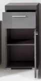 Badezimmer Unterschrank Adamo in grau Hochglanz Badschrank 37 x 79 cm