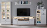 Wohnwand Milla 3-teilig in wei� Landhaus Schrankwand 273 x 129 cm