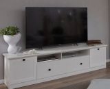 TV-Lowboard Milla in wei� matt, Landhausstil, 177 x 49 cm