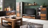 Sideboard Foundry in Used Wood Altholz Dekor mit Grau, Kommode 4-t�rig 178 x 77 cm