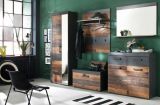Garderoben Set Foundry 5-teilig in Old Used Wood Vintage mit Garderobenschrank 265 x 192 cm
