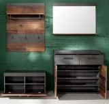 Garderobe Foundry in Old Used Wood mit grau 4-teilig (185 x 192 cm)