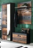 Garderobenschrank Foundry in Used Wood Shabby mit Matera grau Schuhschrank 65 x 192 cm