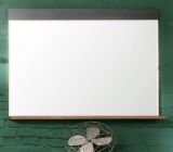 Garderobenspiegel Foundry in Used Wood Shabby mit Matera grau Wandspiegel mit Ablage 90 x 69 cm