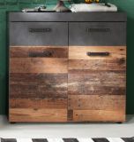 Schuhschrank Foundry in Used Wood Vintage mit Matera grau 90 x 89 cm
