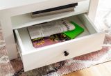 Couchtisch Milla in wei� 70 x 70 cm im Landhausstil mit Schublade