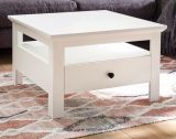 Couchtisch Milla in wei� 70 x 70 cm im Landhausstil mit Schublade