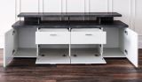 TV-Lowboard Mood in wei� und Stone Design grau Fernsehtisch 180 x 66 cm TV in Komforth�he