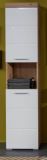 Badezimmer Hochschrank Adamo in wei� Hochglanz und Asteiche Badschrank 37 x 190 cm
