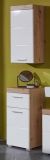 Bad H�ngeschrank Adamo in wei� Hochglanz und Asteiche Badschrank 37 x 77 cm