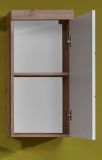 Bad H�ngeschrank Adamo in wei� Hochglanz und Asteiche Badschrank 37 x 77 cm