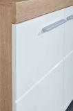 Badezimmer Unterschrank Adamo in wei� Hochglanz und Eiche Asteiche Badschrank 37 x 79 cm