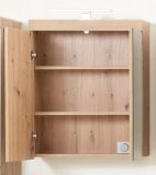 Badezimmer Spiegelschrank Adamo in Eiche Dekor Badschrank 2-t�rig 60 x 77 cm