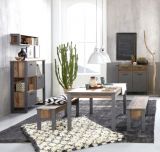 Sitzbank Prime in Old Used Wood Design mit Matera grau Esstisch Bank Shabby Vintage Design 140 x 44 cm