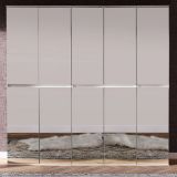 Garderobenschrank mit Spiegel Reflect in wei� mit Spiegelt�ren - XXL Schuhschrank 185 x 191 cm