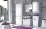 Badezimmer Waschbeckenunterschrank Clarito in wei� Hochglanz Badschrank 60 x 56 cm