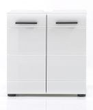 Badezimmer Waschbeckenunterschrank Clarito in wei� Hochglanz Badschrank 60 x 56 cm