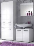 Badezimmer: Hochschrank Clarito Hochglanz wei� (60x182 cm)