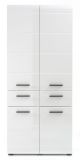 Badezimmer: Hochschrank Clarito Hochglanz wei� (60x182 cm)