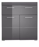 Badezimmer Kommode Adamo in grau Hochglanz Badschrank 73 x 79 cm