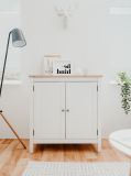 Kommode Vestland in wei� und Artisan Eiche Landhaus 80 x 90 cm