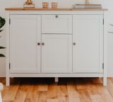 Sideboard Vestland in wei� und Artisan Eiche Landhaus Anrichte 120 x 90 cm Kommode