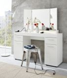 Schminktisch Adamo in wei� Hochglanz 120 x 141 cm mit Schubkasten und Spiegel